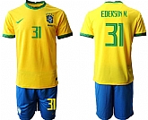 2020-21 Brazil 31 EDERSON M. Home Soccer Jersey,baseball caps,new era cap wholesale,wholesale hats